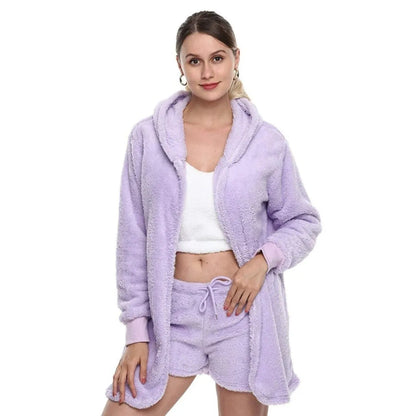 3-piece loungewear set with hood