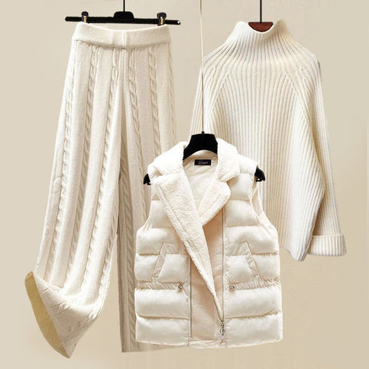 3-piece winter ensemble in white - TrendAura