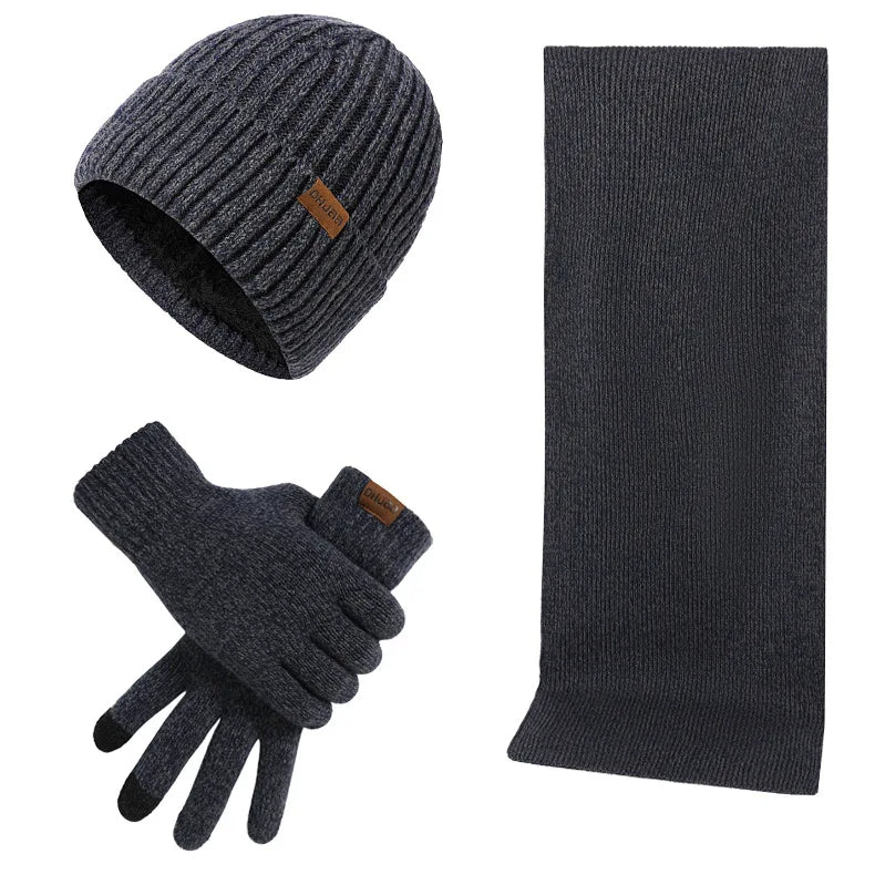 Heidi-Mode - Casual winter set with hat, scarf, and gloves for men