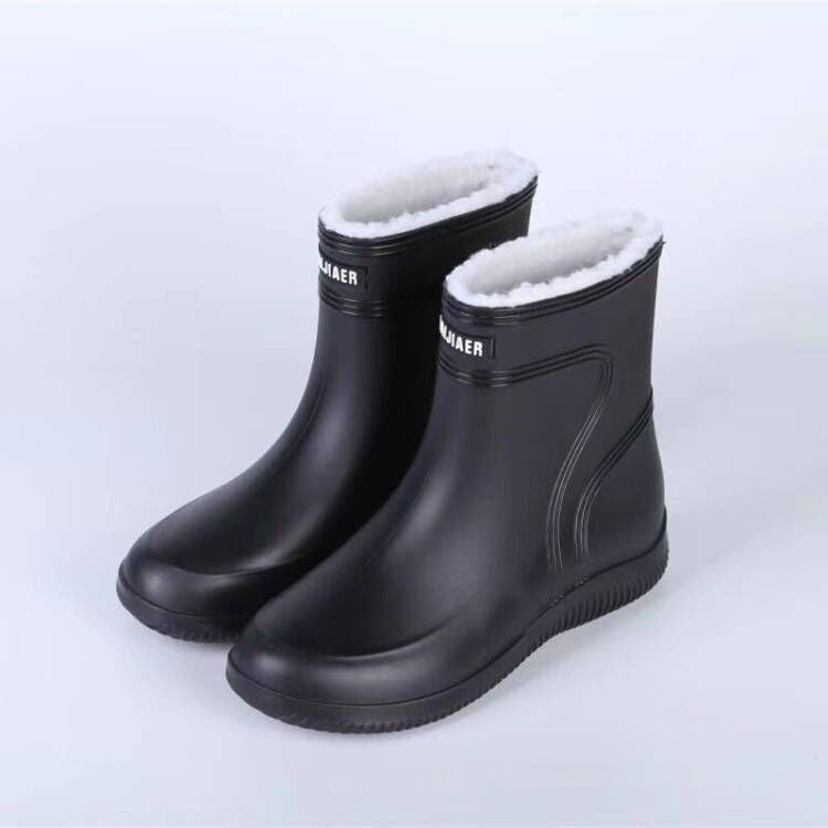 Warming fleece rubber boots for women and men