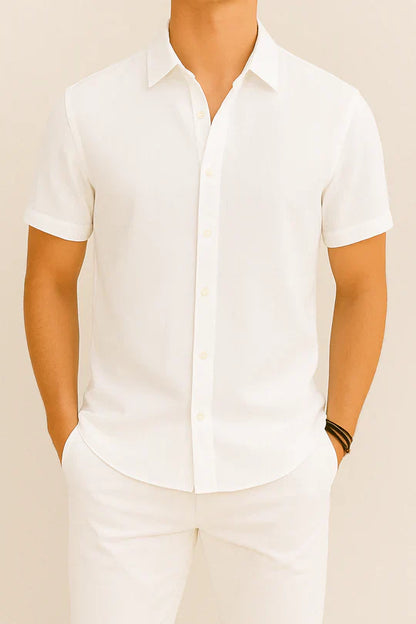 Short Sleeve Linen Shirt For Men