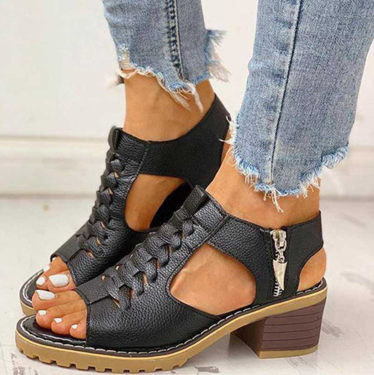 Ouida Elegant Low Heel Sandals For Women Slip On Comfort And Sophisticated Everyday Style