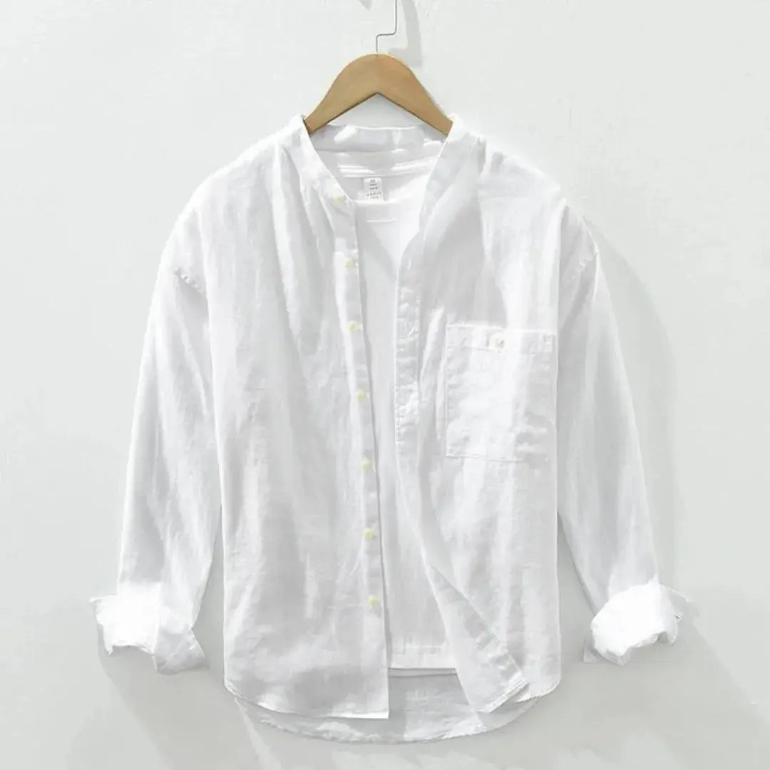 Prestige Linen Casual Shirt Slim Fit With Chest Pocket Washed Dye For Summer Unisex By TrendAura