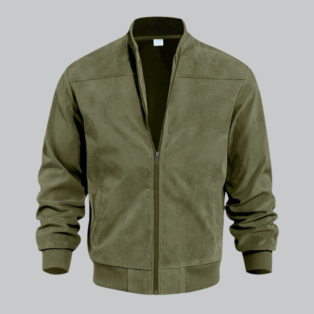 Lightweight Bomber Jacket For Men Breathable Fabric Slim Fit With Zippered Design For Comfort