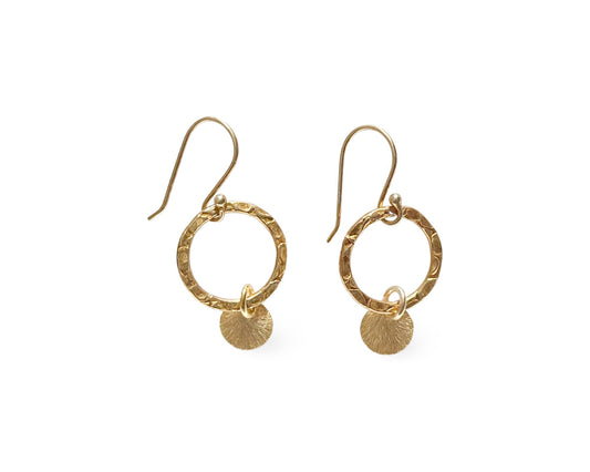 Beatrix | ene Earrings with hammered design - TrendAura