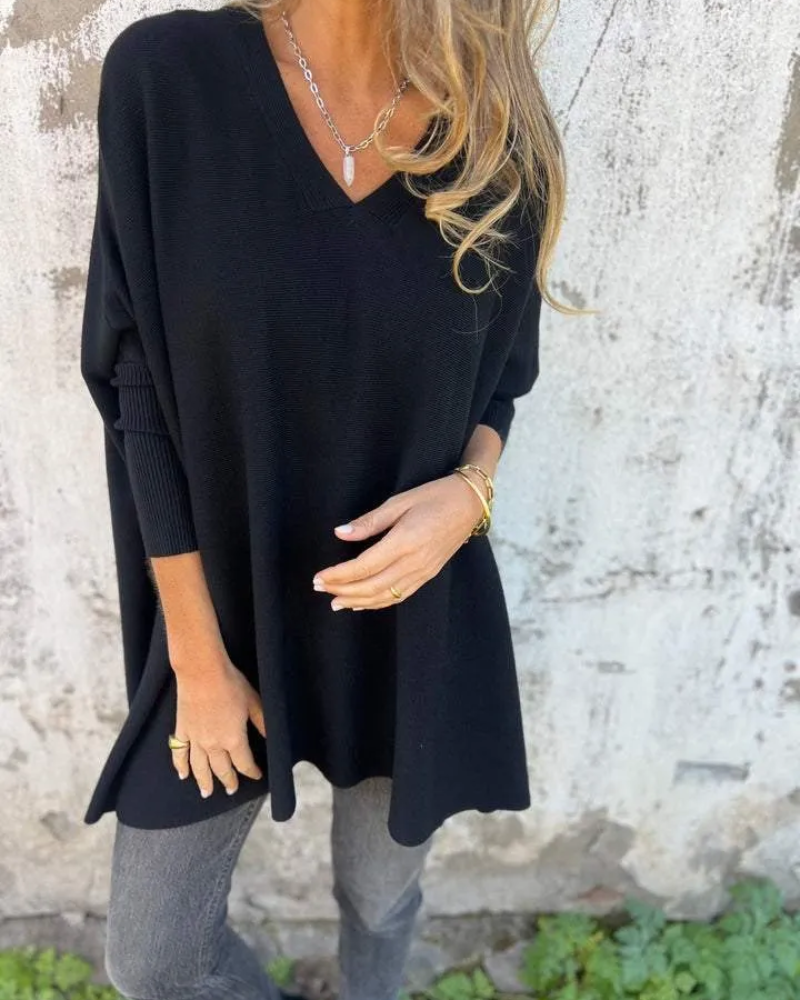 Women's Boho Knitted Top with Open Stitch Design and Relaxed Fit