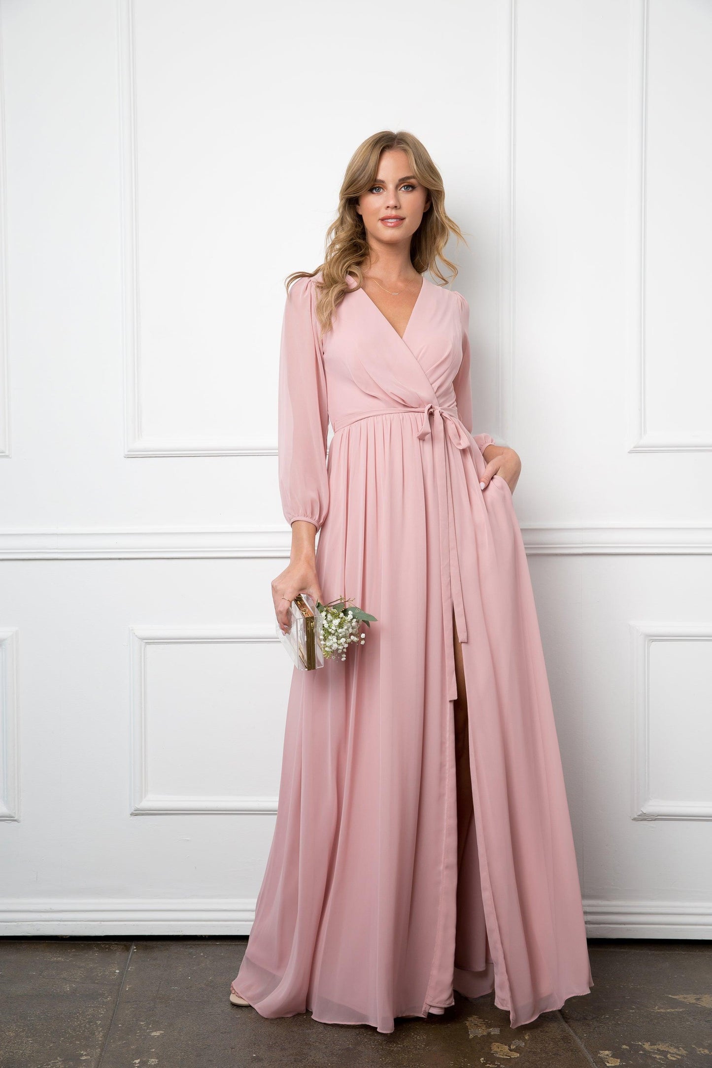 Eva Fashion 3410 Long Sleeve Formal Mother of the Bride Dress