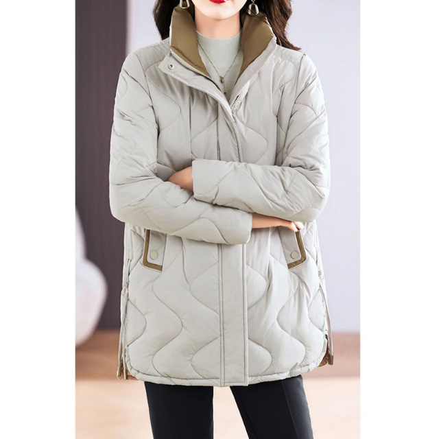 Naïma Women's Padded Jacket Pink - Chic Warmth and Windproof High Collar for Everyday Comfort