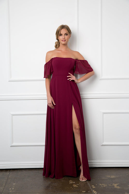 Long Formal Bridesmaids Chiffon Evening Gown Sale - TrendAura