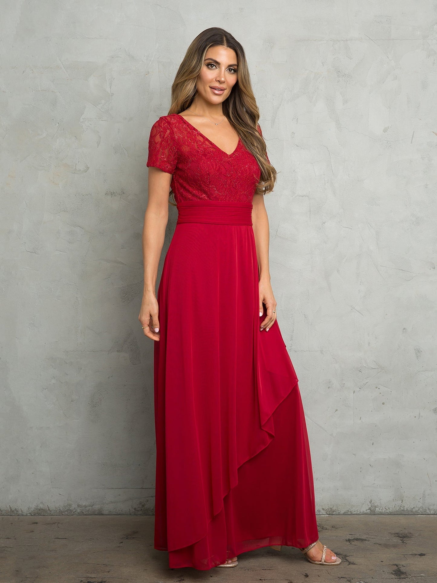Eva Fashion 3486 Long A Line Formal Mother of the Bride Dress