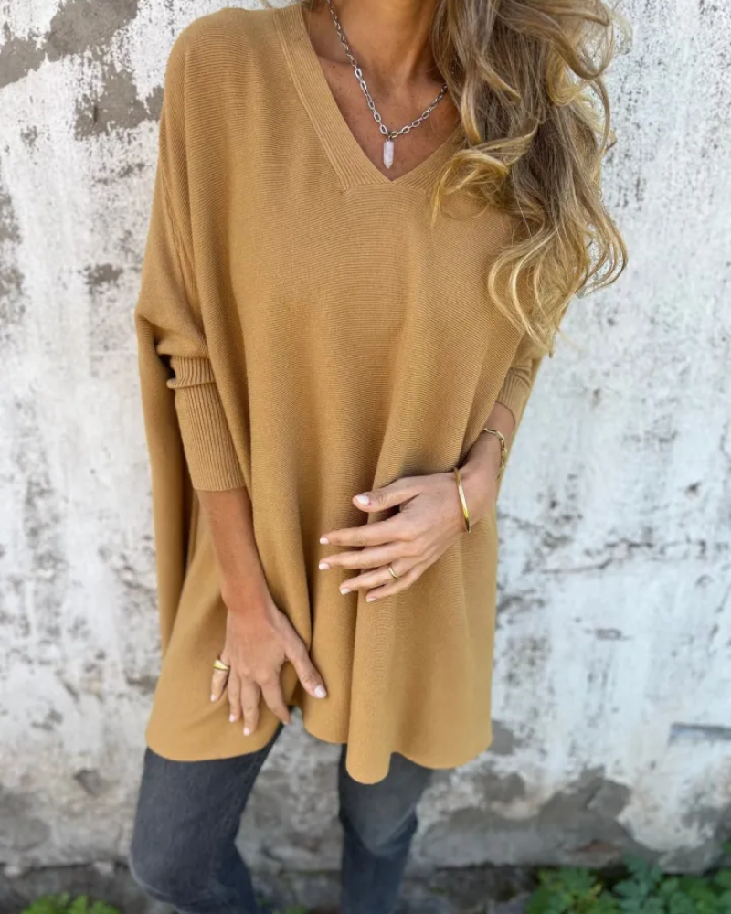 Women's Boho Knitted Top with Open Stitch Design and Relaxed Fit