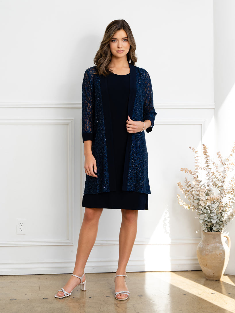 Eva Fashion 3505 Two Piece Short Mother of the Bride Jacket Dress