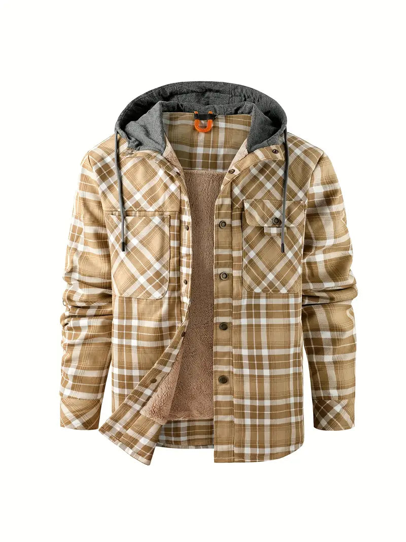Wyatt Hooded Plaid Jacket With Cozy Fleece Lining For All Seasons Ideal For Casual Outdoor Wear