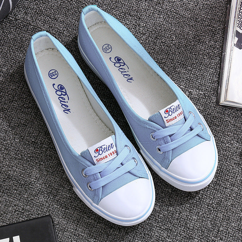 Melissa Breathable Canvas Flats For Women With All Day Comfort Lightweight Slip On Shoes For Everyday Wear