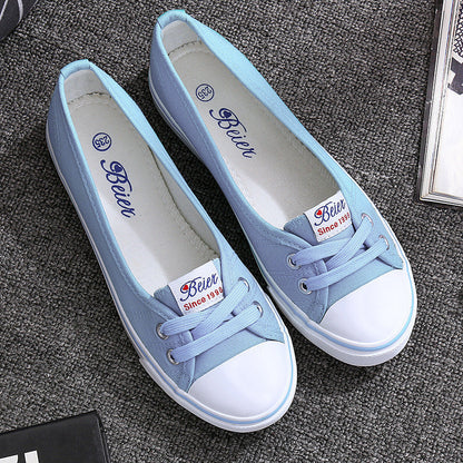 Melissa Breathable Canvas Flats For Women With All Day Comfort Lightweight Slip On Shoes For Everyday Wear
