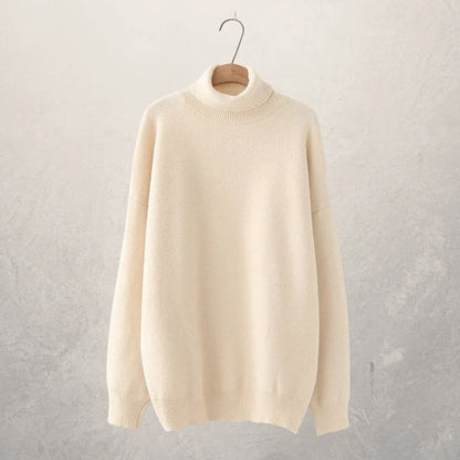 Relaxed Fit Turtleneck Sweater For Autumn Cozy Warmth Versatile Office And Casual Wear