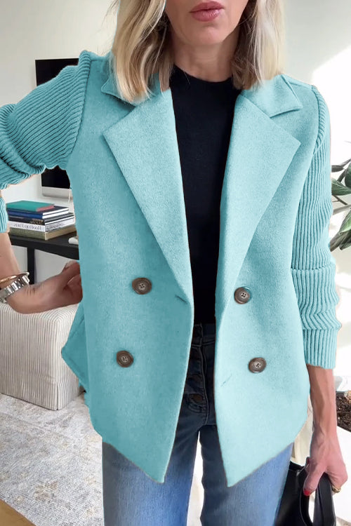 Women’s Structured Knit-Sleeve Jacket | Refined Fit