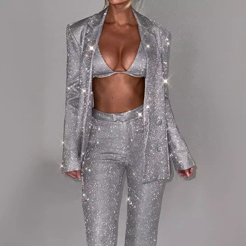 Women's suit set with sequins for special occasions