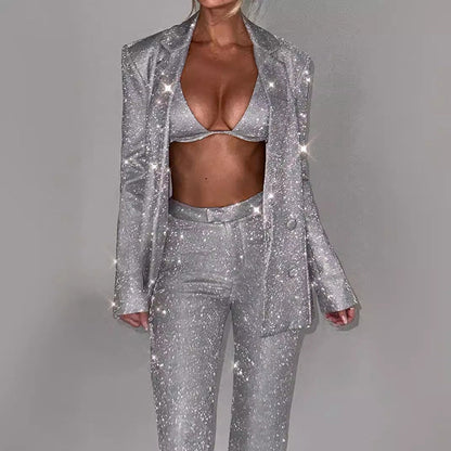Women's suit set with sequins for special occasions