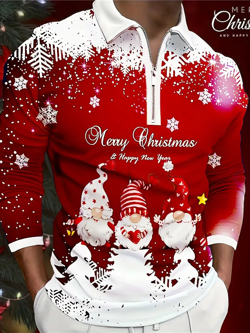 SnowFlake Mens Zip Up Christmas Jumper With Snowflake Print Cozy Festive Knit Wardrobe Essential Holiday Gift Idea