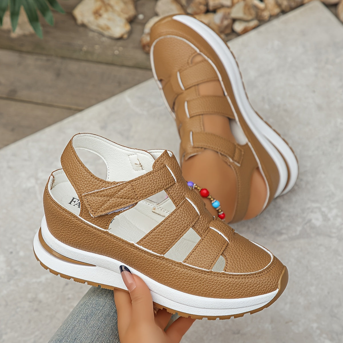 Women's Platform Adjustable Sandals with Cushioned Footbed and Secure Fit