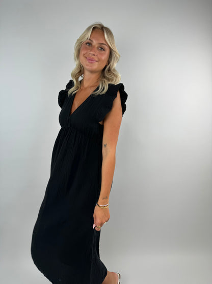 Pia Muslin Dress For Women Elegant Flowing Fit With Delicate Ruffles And High Quality Craftsmanship