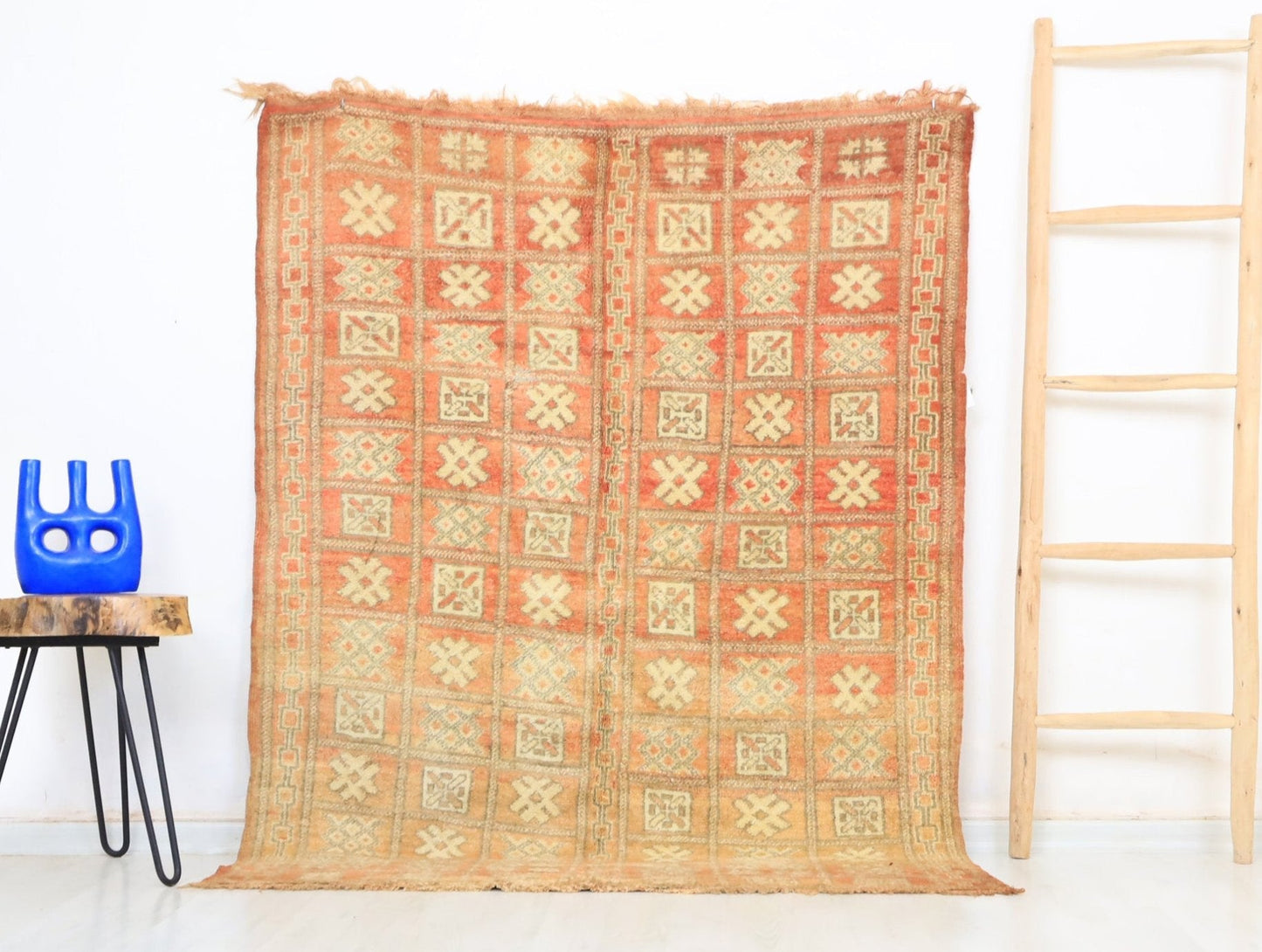 Yalouz Vintage Moroccan Rug  4'1" x 5'3" - TrendAura