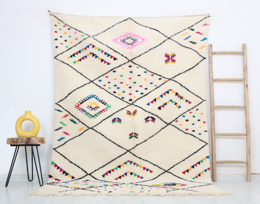 Mizran Beni Ourain Rug 5'5" x 7'6" - TrendAura