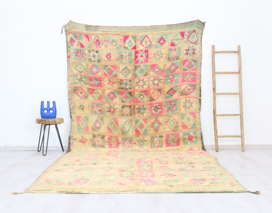 Awzar Vintage Moroccan Rug  6'4" x12'6" - TrendAura