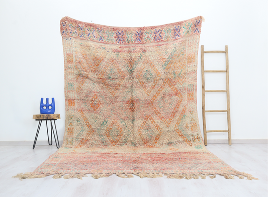Amzagh Vintage Moroccan Rug 6'3" x10'3" - TrendAura