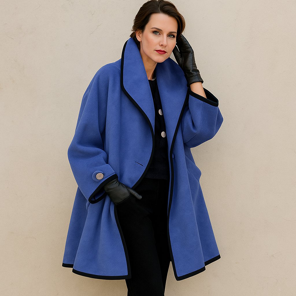 Women's Winter Trench Coat | With Contrast Trim Casual