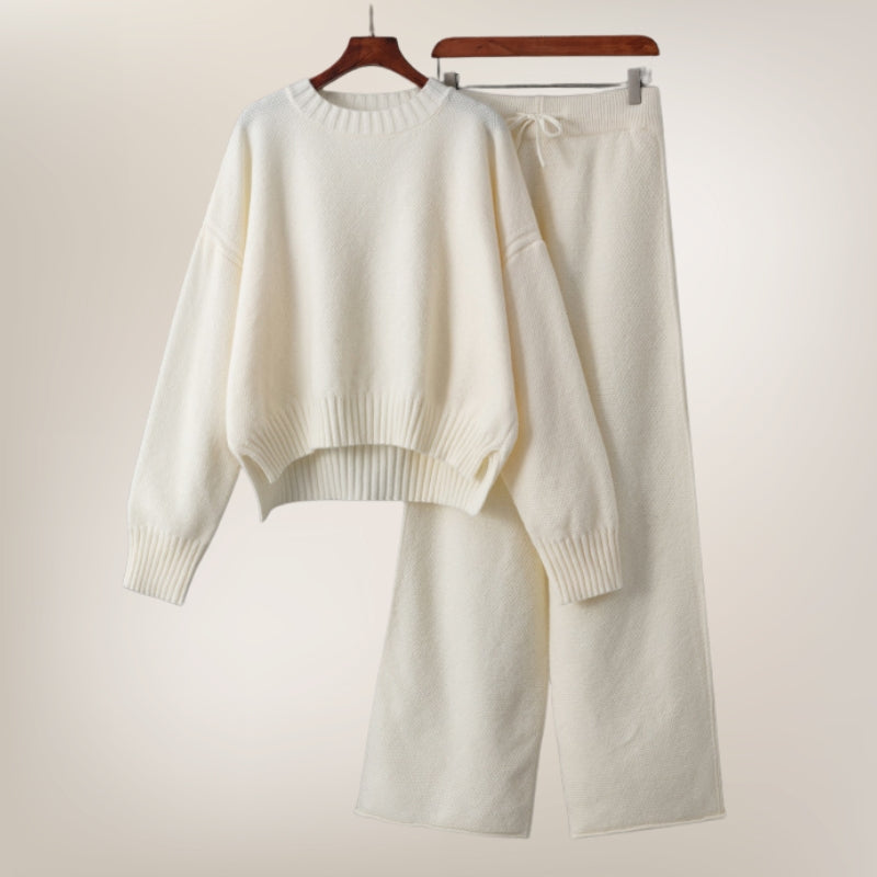 TrendAura Sophie Soft Breathable Knit Set for Women Relaxed Fit All Day Comfort Linen Cotton Blend