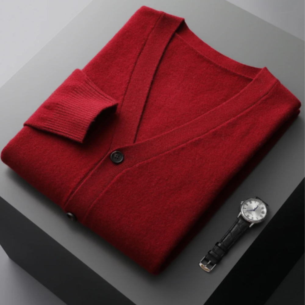 Elegant V-Color Cardigan For Men | With Buttons