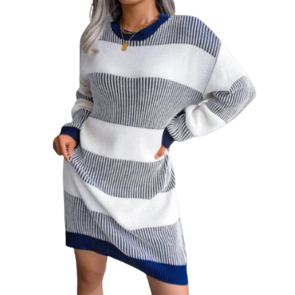 Julie Striped Knit Dress For Women Soft Breathable Comfort With Modern Elegant Everyday Wardrobe Essential