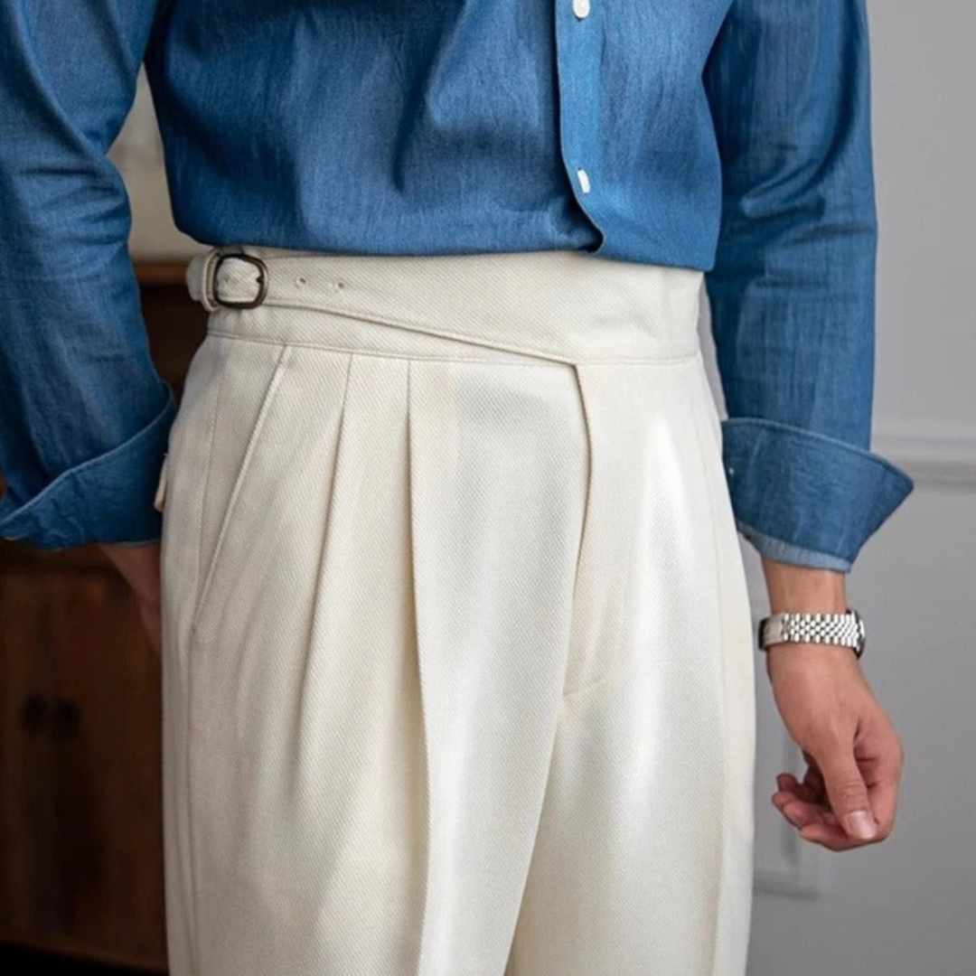 Men's Formal High-Waisted Trousers, Refined Fit and Contemporary Comfort for Business and Smart Occasions
