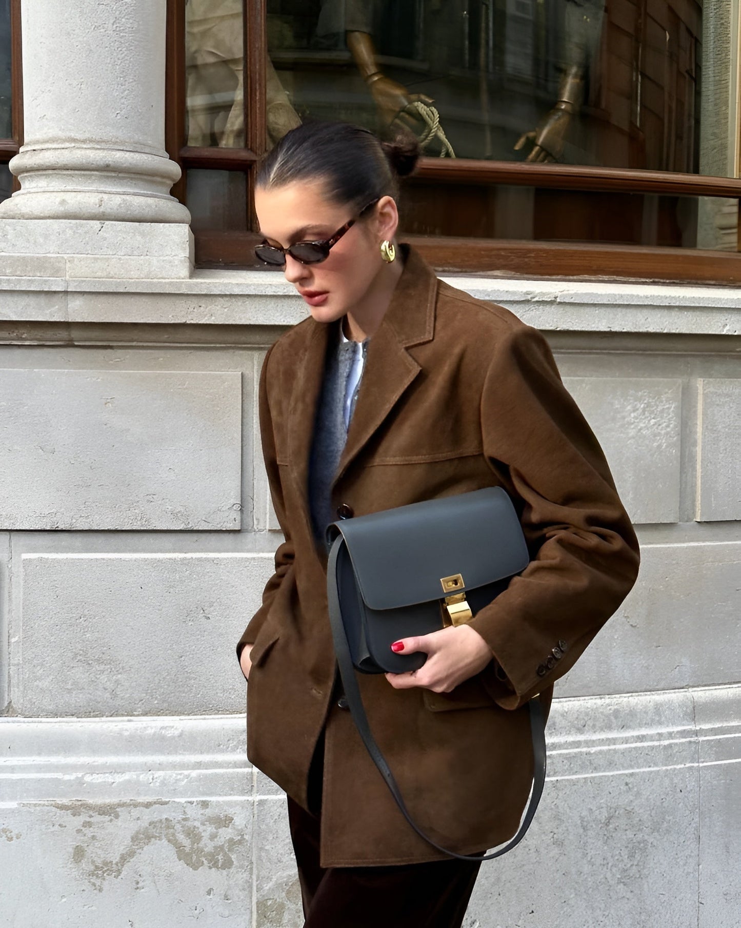 Lieve Suede Blazer For Women With Lapel Collar Timeless Elegance For Work Or Occasions