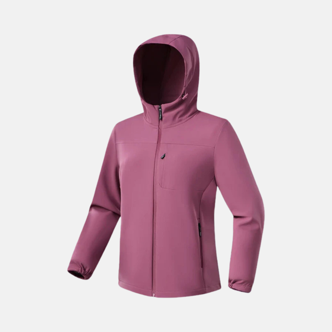 Women’s Jacket - Stretch Softshell - Regular Fit - Hooded - Elastic Cuffs