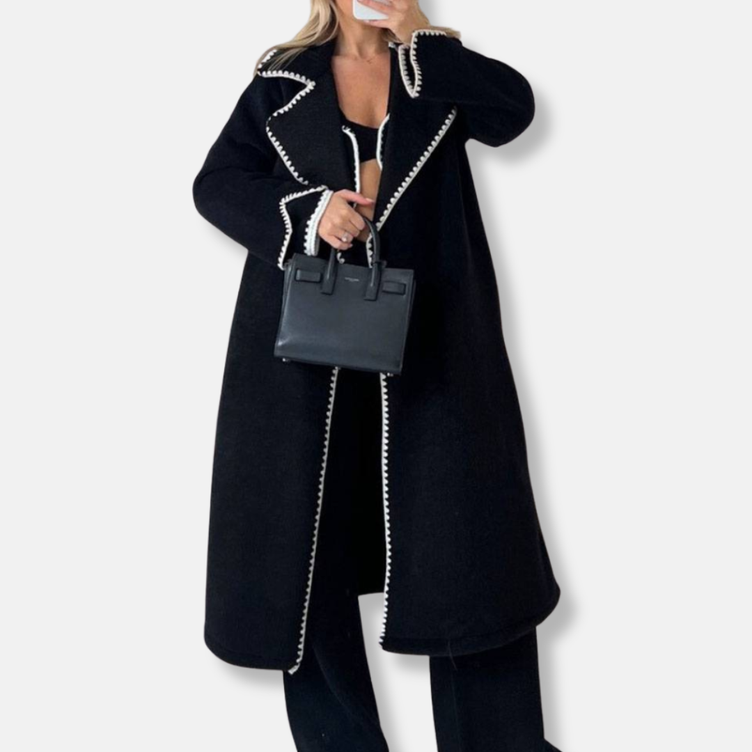 Women’s Coat - Wool - Loose Fit - Maxi Length - Notched Lapel