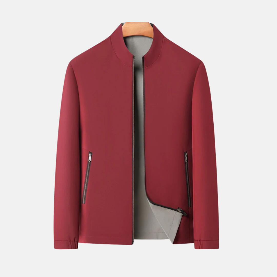 Nordisk Flair Mens Bomber Jacket Regular Fit Windproof Stand Collar With Zippered Pockets