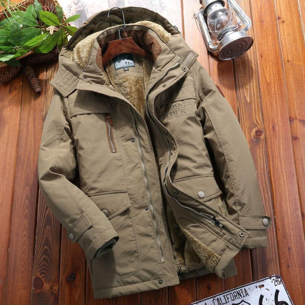 Men's Hooded Parka Jacket For Maximum Warmth And Weatherproof Protection In Cold Weather