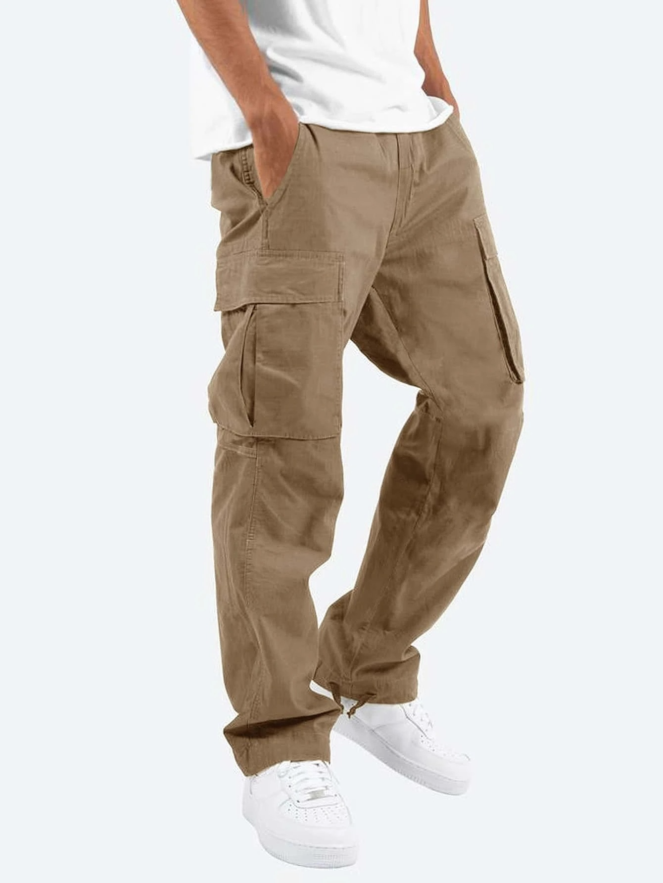 Mens Cargo Trousers Wide Leg Utility Pants With Multi Pockets For City Adventurers