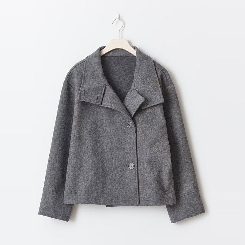 TrendAura | Elegant Short Coat with Double-Breasted Closure