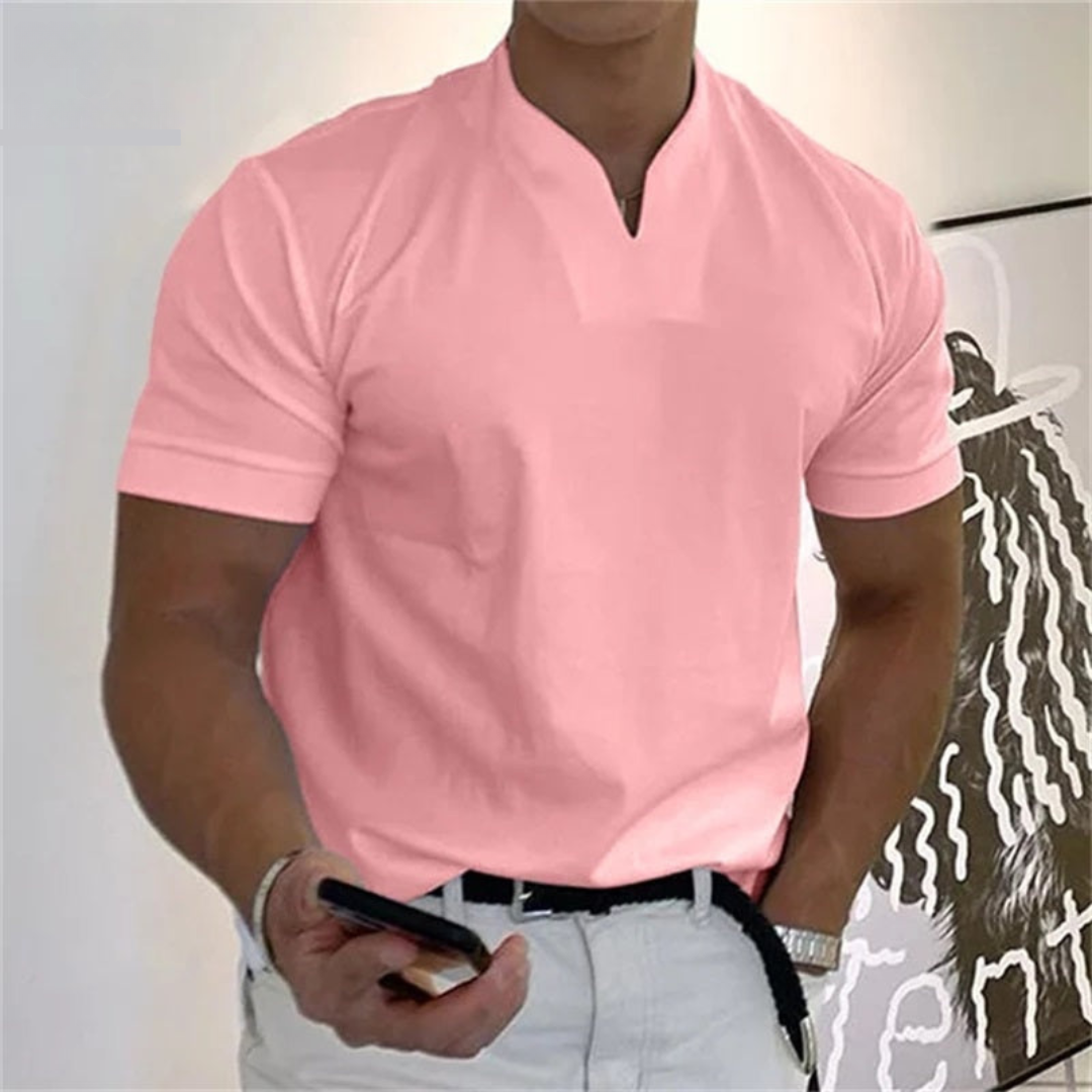 Mens Slim Fit V Neck T Shirt For Modern Everyday Wear With Clean Silhouette And Short Sleeve