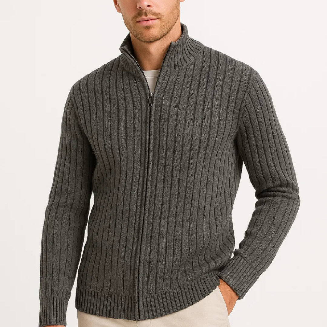 Men's Zip-Up Sweater Versatile Layering Essential For Work Travel And Casual Every Day Comfort
