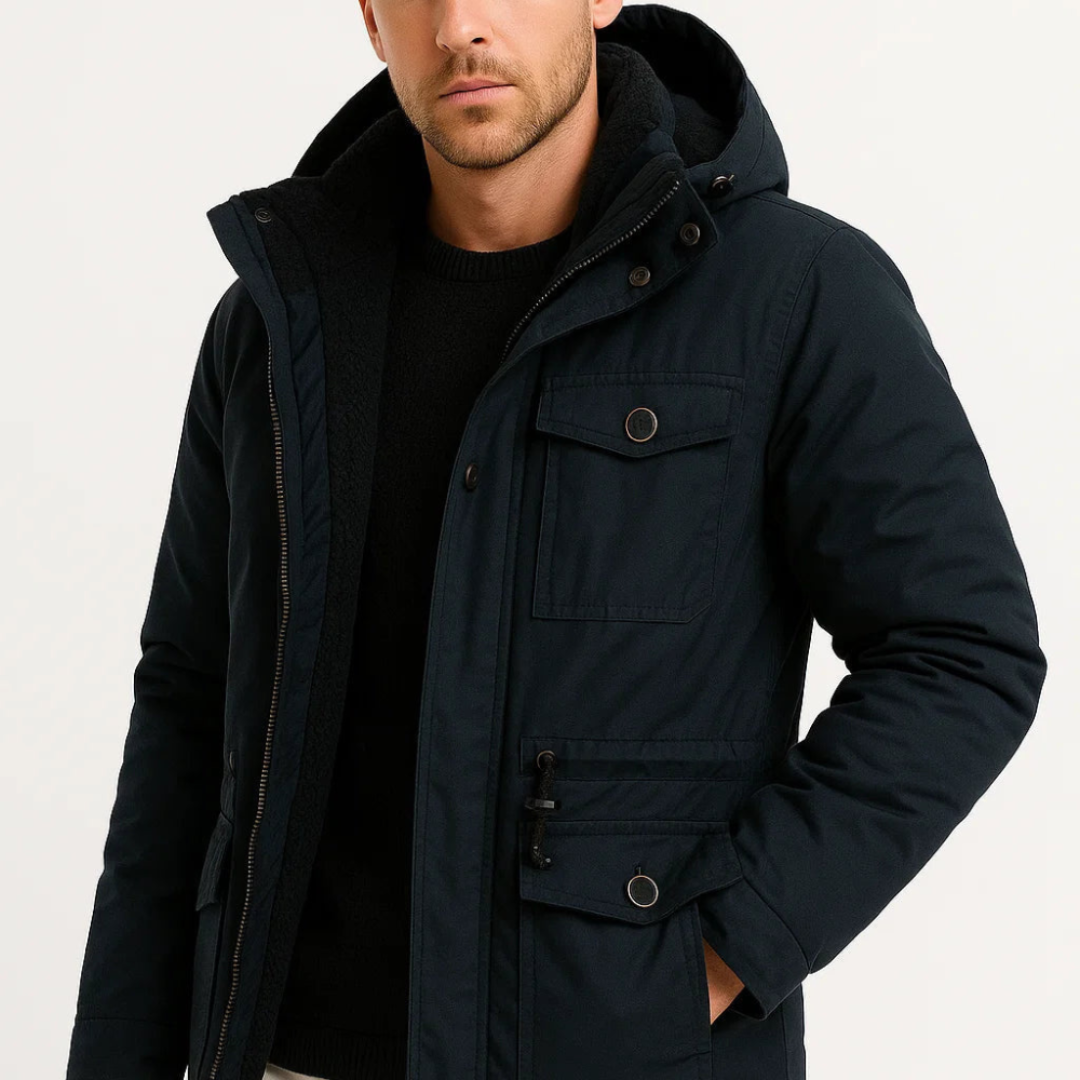 Men's Hooded Parka Jacket Warm Insulated Weatherproof for Men Urban Style Winter Essential