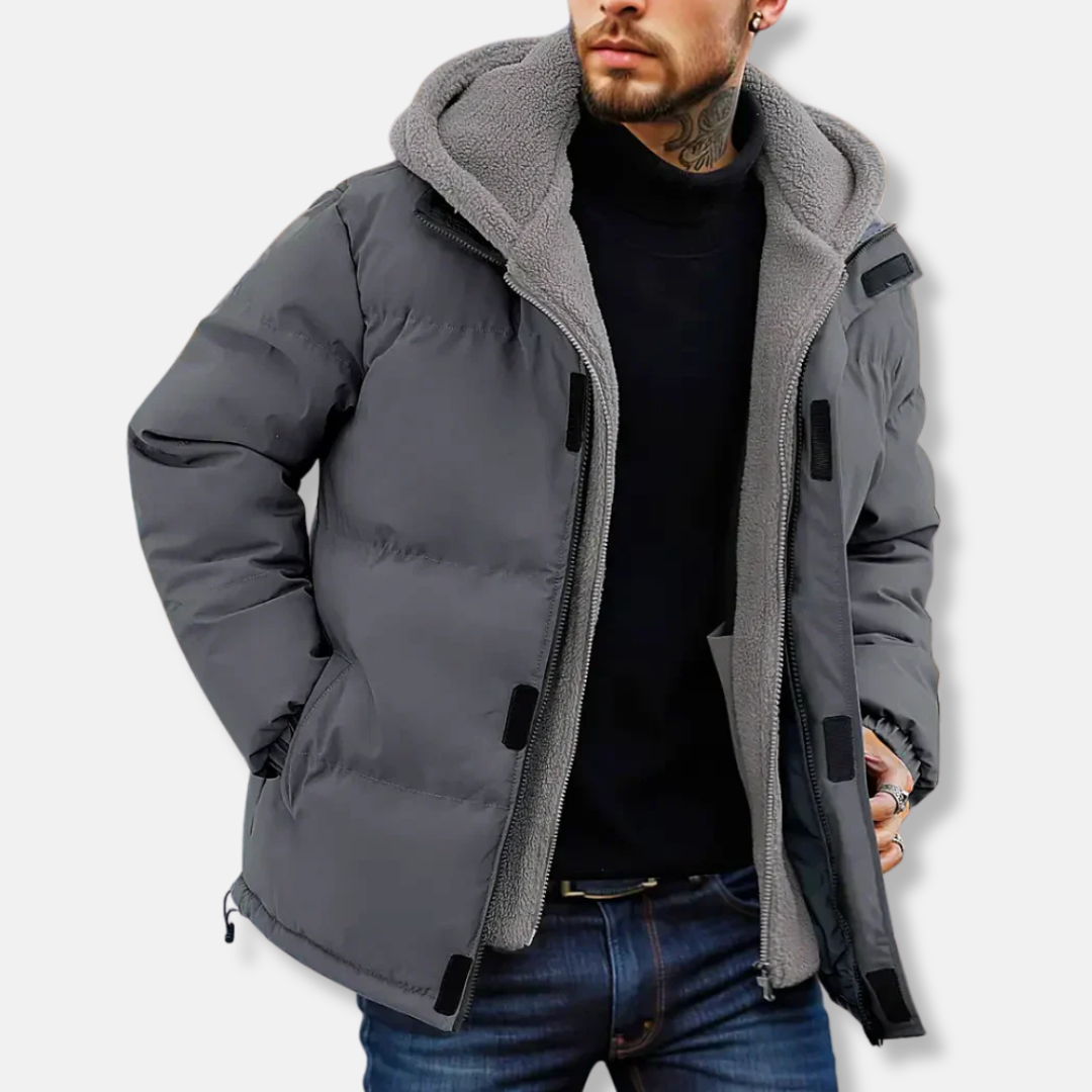 Nordisk Flair Men's Puffer Jacket With Quilted Design Fleece Lined Hood Water Resistant Regular Fit