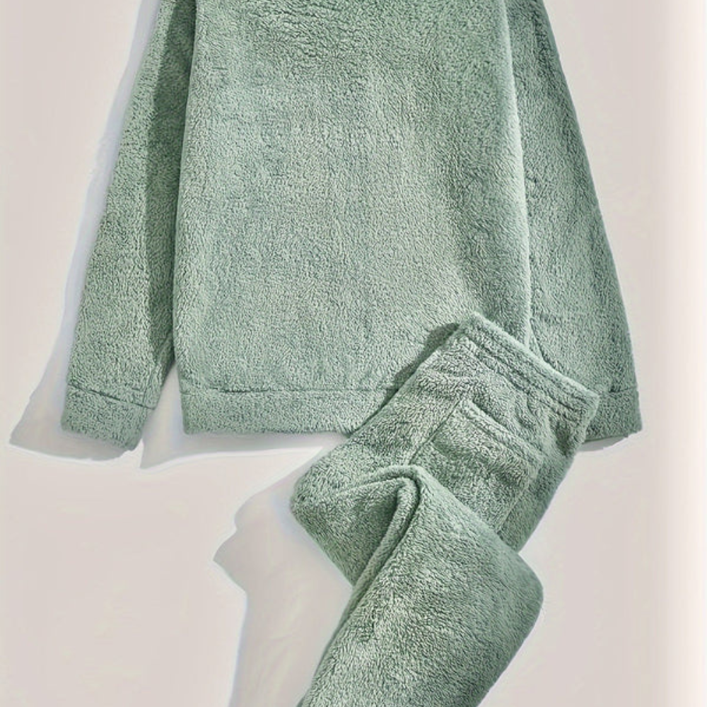 Mens Plush Sweatshirt And Sweatpants Set UltraSoft Fleece Warmth For Men Cozy All Day Comfort