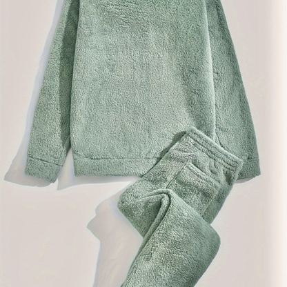 Mens Plush Sweatshirt And Sweatpants Set UltraSoft Fleece Warmth For Men Cozy All Day Comfort