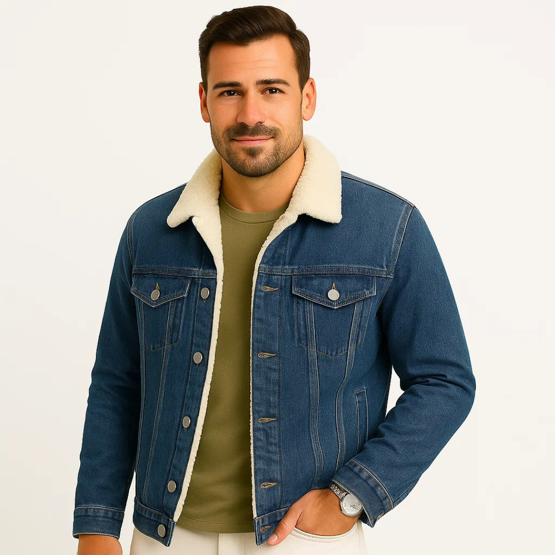 Mens Warm Fleece Denim Jacket For Men Rugged Comfort Cozy Lining Keeps You Warm In Cold Weather Outdoors