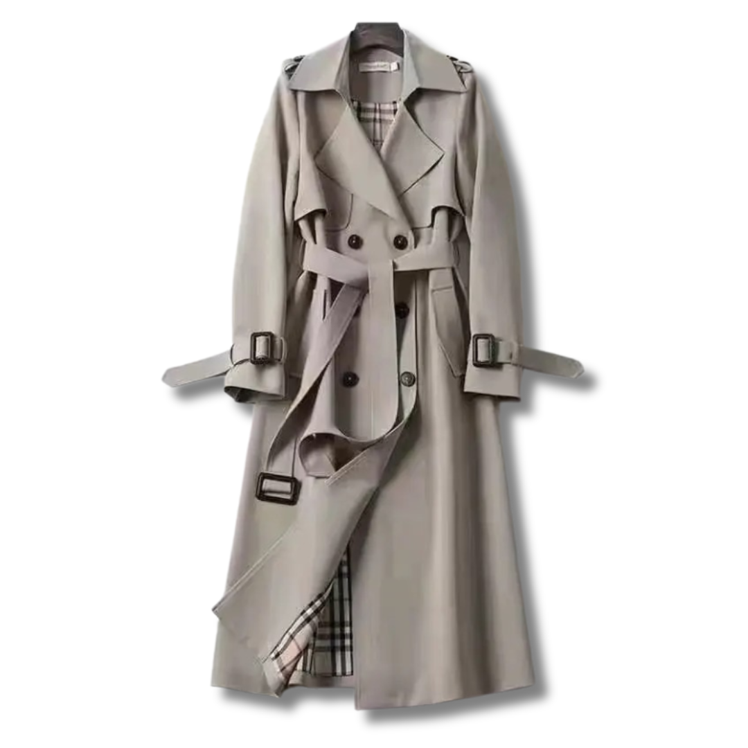 Emalie Long Wool Trench Coat For Women Warm Belted Elegance Weatherproof Chic All Winter